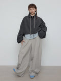 [He] Spring New Leisure High Collar Simple Hemp Sense Easy Versatile Rope Jacket V6137-Outfit