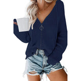 Fongt New Ladies Cardigan Hoodie Hoodie Zipper Broken Hole Irregular Loose Sweater Women's