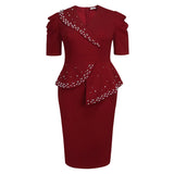 Fongt New Nail-Peared Leaf-Side Dress Party Temperament Packed Bing Dress