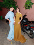 Fongt Spring Summer New Light Extravagant Slanted Shoulder Thin A Word Temperament High-End Style LX0153