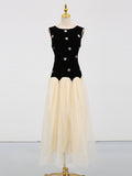 Fongt Design Dress Women 2025 Summer New Elegant Wind Nail Design Feel Sleeveless Body