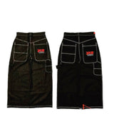 Hip-Hop Rock Embroidered Loose Jeans Y2k Street Retro Harahara Wide-Legged Straight Trousers-Outfit