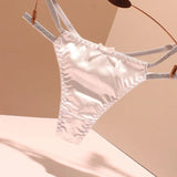 Fongt T-Shirts Without Trace Pure Cotton Crotch With Sexy Shiny Belt Bow Pure Desire Trousers Woman