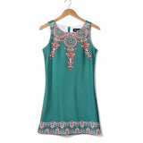 new brand 2018 summer women wear casual print sleeve free dress printed elastic
