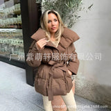 Fongt Three-Color Collar Warm Waist Women's Cotton Jacket Autumn And Winter Loose Collar New Fashion Cotton