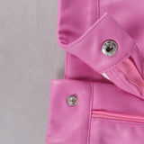 Pink Faux Leather Two Piece Skirt And Bralette Set-Outfit