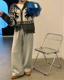 Deer Jacquard Hooded Knitting Zipper Cardigan-Outfit