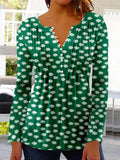 Wear Floral Printed V-neck Sleeve Pleated