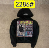 Fongt VERSAILLES Black Zipper Hoodie Casual Zipper Jacket