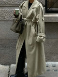 Fongt Autumn And Winter Explosion Temperament Clapping Belt Long Hair Coat Single Buckle