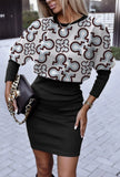 Fongt Autumn And Winter New Wish Women's Round-Neck Long-Sleeved Commute High-Waisted