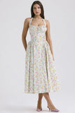 Fongt New Summer Sling Dress Fashion Print Hanging Neck Lace Dress