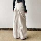 Fongt Cloth Forget Not Regular Cross Waist Design Loose Apparent Thin Leg Pants Teen Temperament Casual Pants
