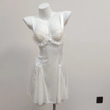 Fongt Pure-Style Sexy Breast Pad Ice Pyjamas Women 2025 New Summer Thin Sling Aja Symphouse Home