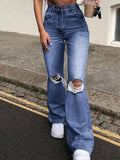 Distressed High Waist Ripped Jeans-Outfit