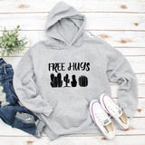 Women Long Sleeve Tumblr Introvert Hooded Sweatshirt Cute Free Hugs Cactus Hoody Sarcastic Jumper Hugger Pullovers