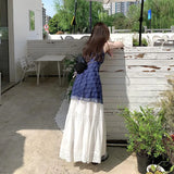 Fongt Summer New Pure Style Wearing V-Neck Tsets Design White Half-Dress Suit