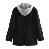 New Style Hooded Splicing Fashionable Suit Jacket 9287557-Outfit