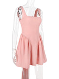 Backless Bow Mini Dress-Outfit