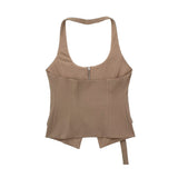 New Pocket Decoration Neck Collar Slim Blouse 3067029-Outfit