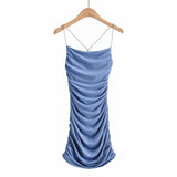 Ruched with Cross Straps Back Mini