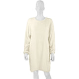 Autumn / Winter Ebaywish Fashionable Women's Dress With Long Sleeves, Round Neck And Loose Plush Dress-Outfit