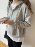 Style Gray Hooded Hoodie In Autumn And Winter