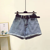 Women Summer Shorts Sets Streetwear Slash Neck Vest+white Sunscreen Blouse+denim Shorts 3 Pieces Set For Women Outfits 2022