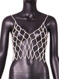 Fongt Pearl Vest Is A Versatile 2023 New Style Vest With A Cut-Out Top And A Strap Vest For Women