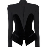 Fongt Star Fashion Repair Structure Velvet Splicing Suit Jacket In Autumn And Winter 2025