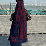 New 2020 Autumn Winter Women's Sweater Korean Big Pockets Fashionable Oversize Contrasting Long Cardigans