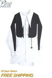 Sleeve Blouse For Women 2023 Oversized Loose Trendy Retro Patchwork Blouses Korean Chic Casual Office Lady Button Shirt