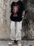 Men's Grunge Printed Short Sleeve Tee-Outfit