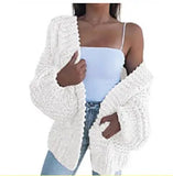 Cardigan Knitwear Distressed Long Sleeve Loose
