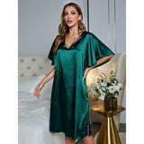 Fongt Women's Pajamas Summer Advanced Thin Ice Silk Home Clothing Sexy Sleeping Dress OZON-Outfit