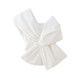 Autumn Style Bowtie Asymmetrical Collar Slim Blouse 1210274-Outfit