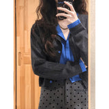 Fongt Gray Wave Point High-Waisted Hip Half-Dress Woman 2025 Autumn New Niche Temperament Thin A Word Short Skirt