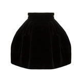 TWOTWINSTYLE Velour Ruched Skirt For Female Casual High Waist Autumn Elegant A-Line Women's Skirts Fashion Clothing
