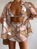 Fongt Fashion Casual Print Three-Piece Women's Clothing