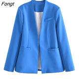 Spring Women's Solid Color Slim Simple Leisure Suit Coat Chic and Elegant Woman Jacket Women's Blazer Tailoring Blazer