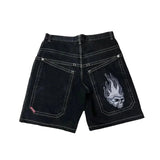 Shorts, Y2K Pants, Harajuku, Hip-Hop, Lucky Seven, Vintage Blue Baggy Jeans-Outfit