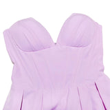 Lavender V-neck Strapless Mini Dress-Outfit