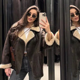 Fongt Women's Clothing Autumn And Winter New Loose Fur Warm Jacket Women's MLB Coat Cotton Clothes