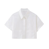 Women's Wear New Striped Poplin Short Shirt 3615180-Outfit