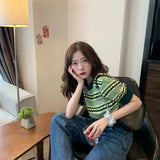 Short T-Shirt Girl 2025 New Top Design Small Short-Sleeved Summer High-Waisted