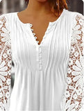Spring Long Sleeve V-neck Fitted