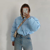 Zipper short padded jacket-Outfit