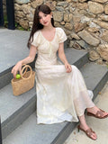 Fongt Xixi 13 Line 2025 Summer New Temperament Embroidered High-Waisted Dress Dress Women 88255