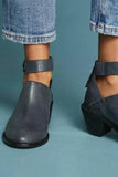 Heel Zipper Ankle Booties 1028-0-Outfit