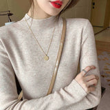 Fongt Women's Half-High Collar Bottom Shirt With Autumn And Winter Gas Sweater 2024 New High-End Feel